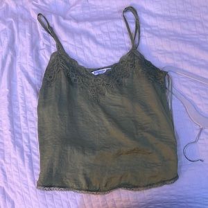 Stradivarius green lace tank